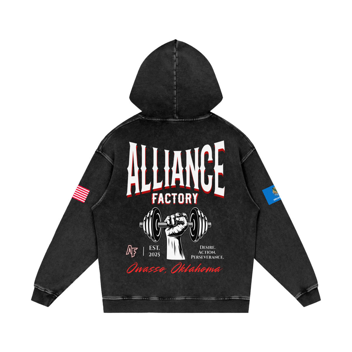 AF Snow Washed Loose Cotton Hoodie