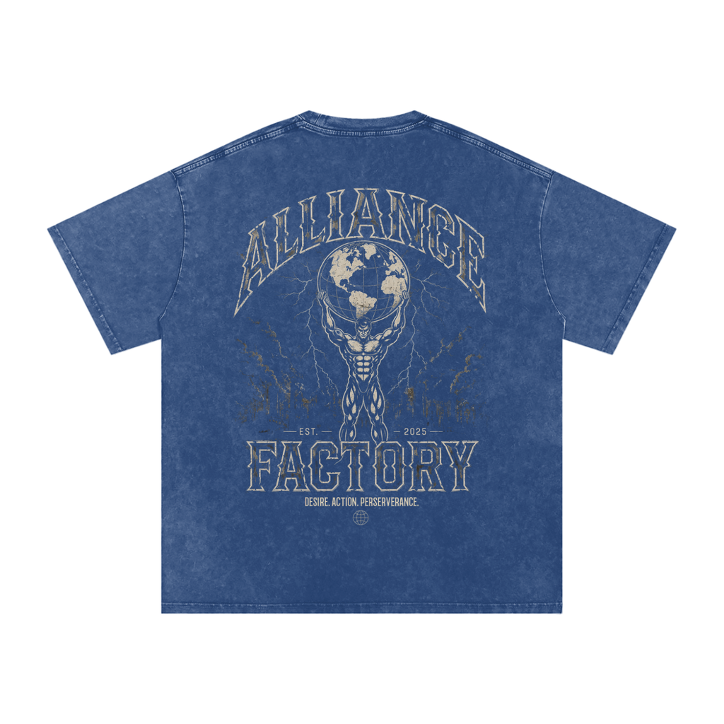 AF USA World Snow Washed Oversized T-Shirt