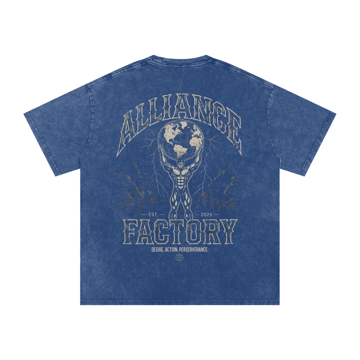 AF USA World Snow Washed Oversized T-Shirt