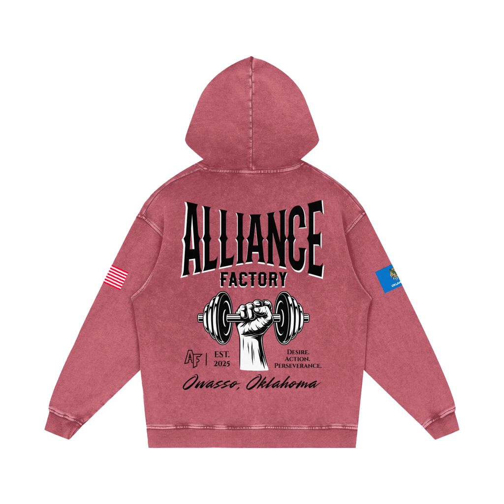 Snow Washed Loose Cotton Hoodie