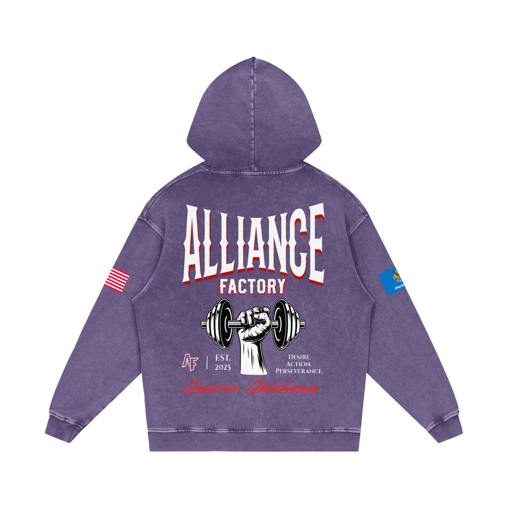 AF Snow Washed Loose Cotton Hoodie