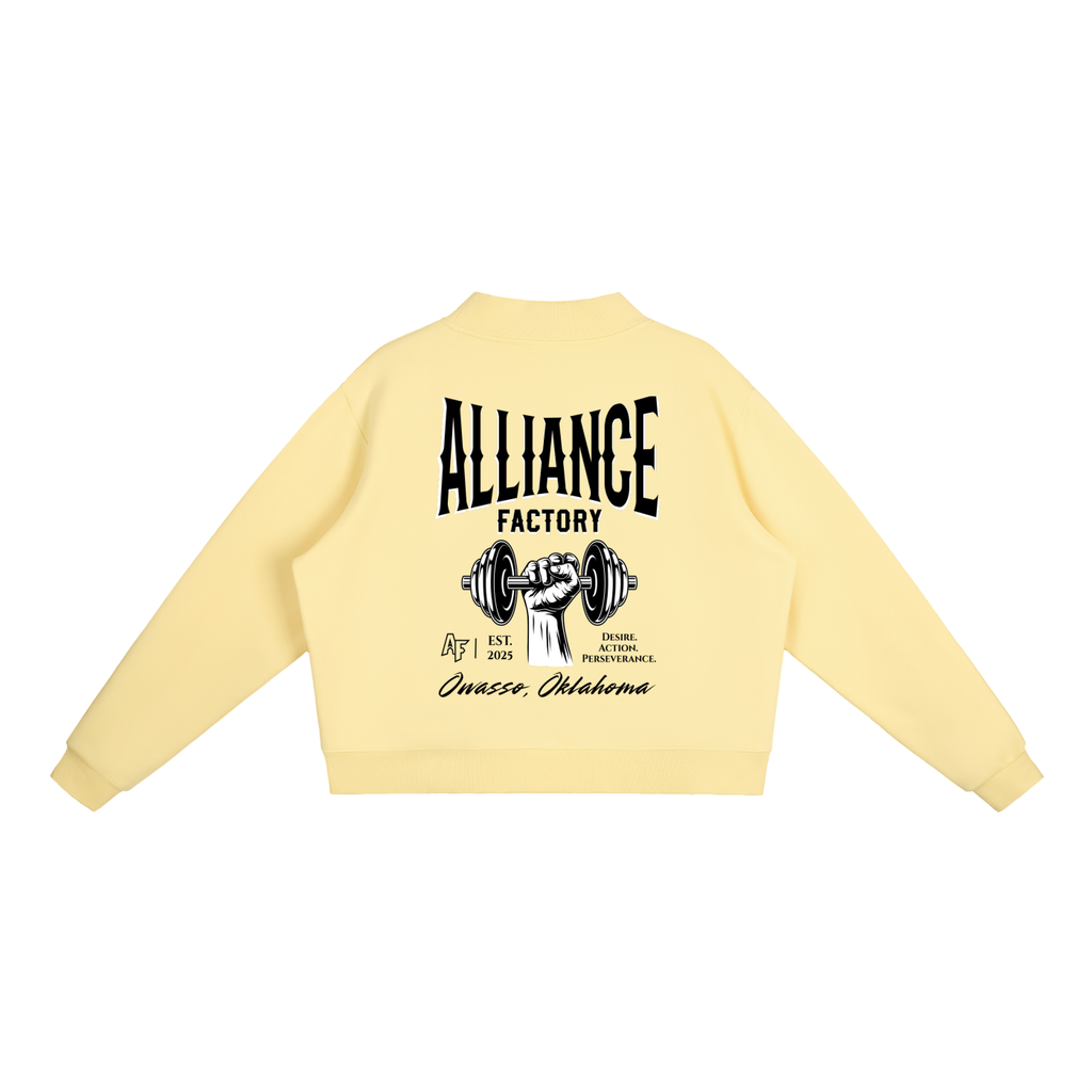 Essential Fleece Mock-Neck Crew Sweatshirt