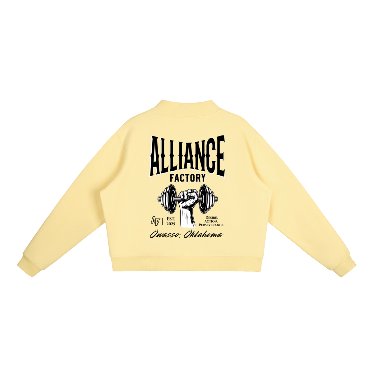 Essential Fleece Mock-Neck Crew Sweatshirt