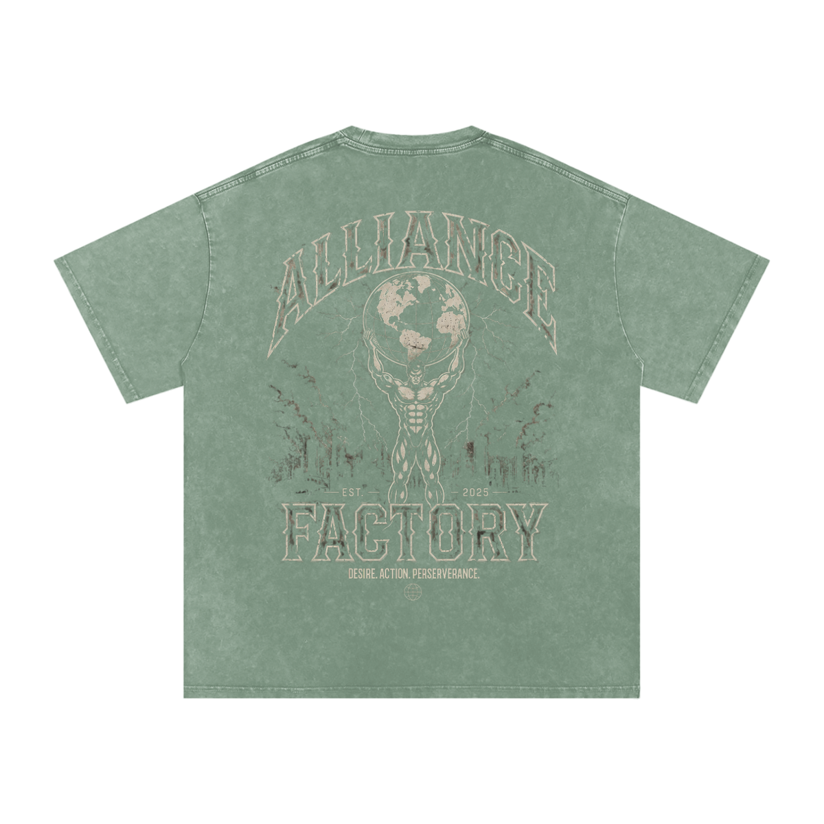 Snow Washed Oversized Cotton T-Shirt