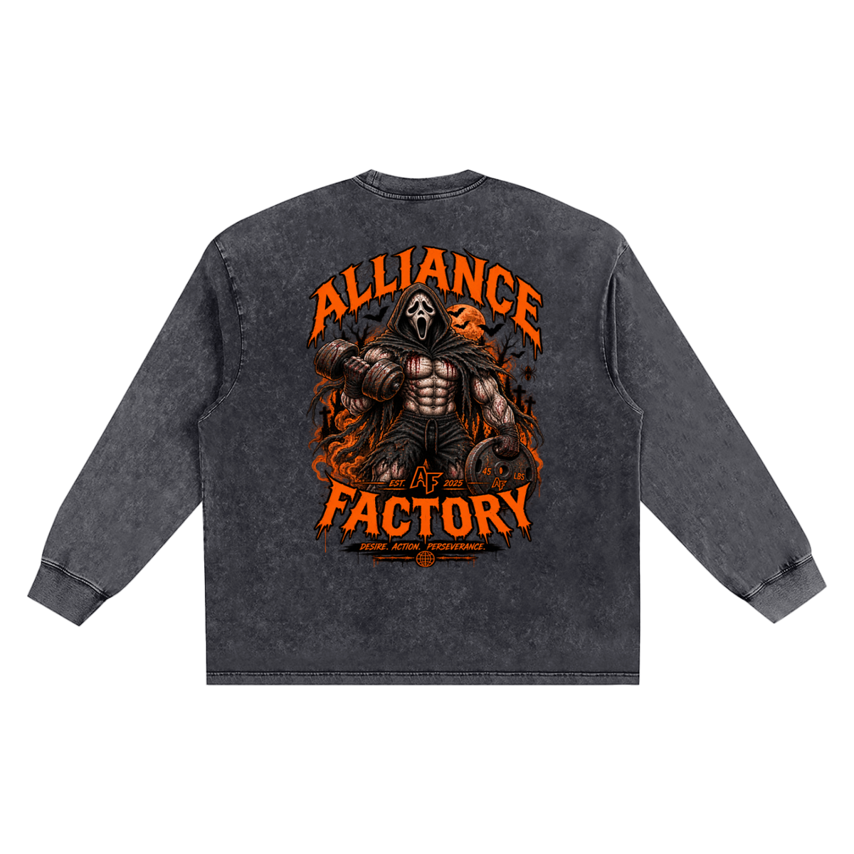 AF Halloween Snow Washed Frayed Edge T-Shirt