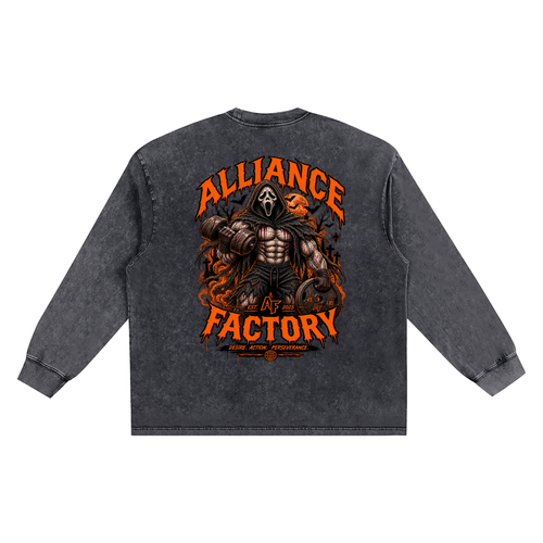 AF Halloween Snow Washed Frayed Edge T-Shirt