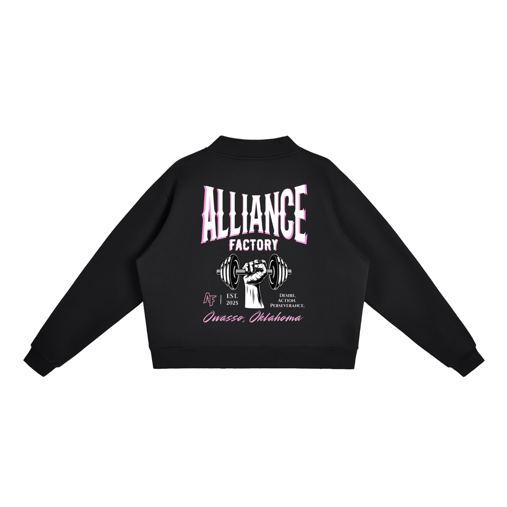 Essential Fleece Mock-Neck Crew Sweatshirt