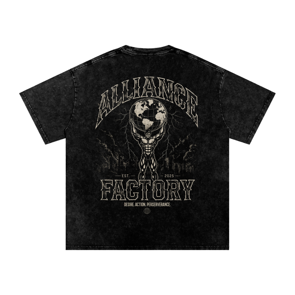 AF USA World Snow Washed Oversized T-Shirt