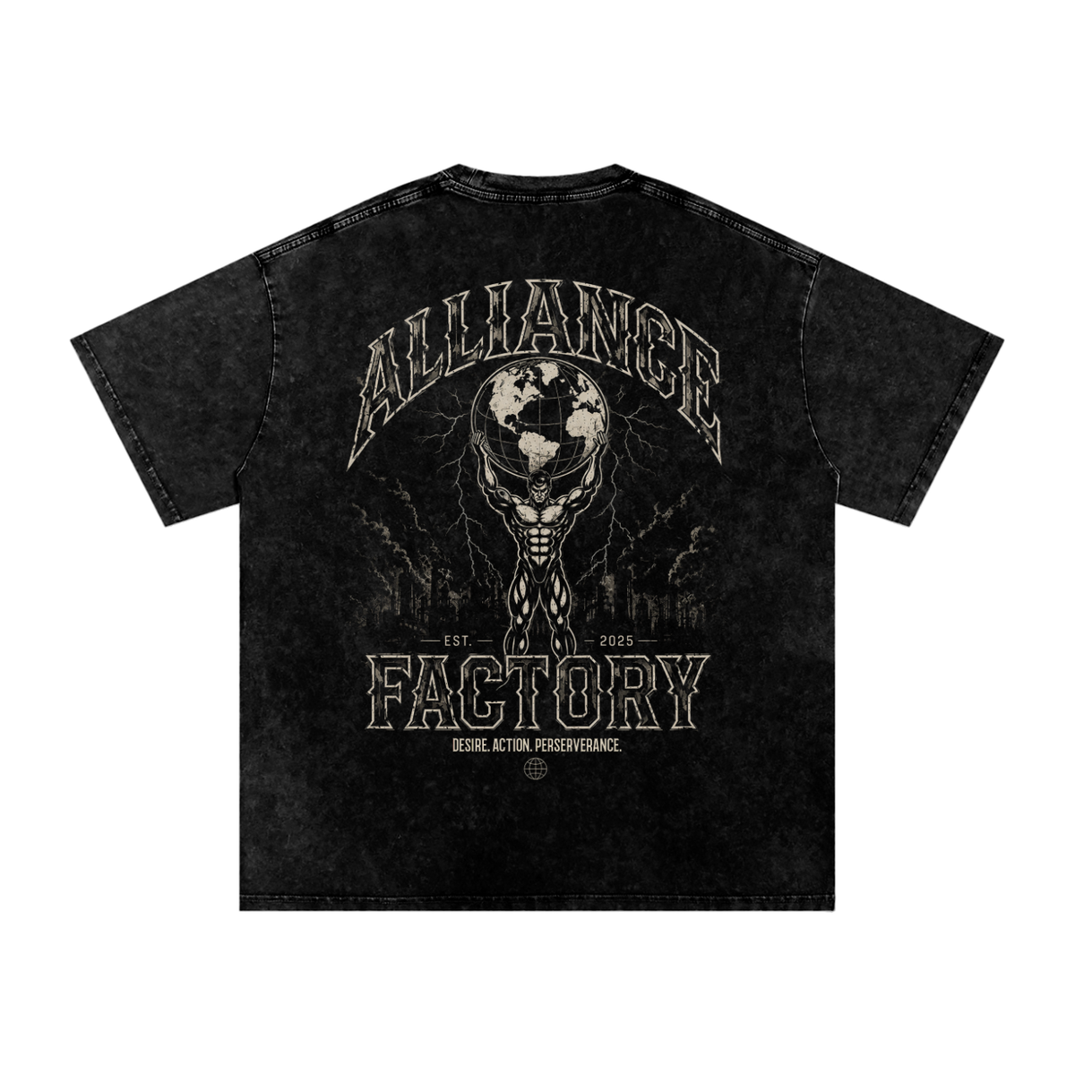AF USA World Snow Washed Oversized T-Shirt