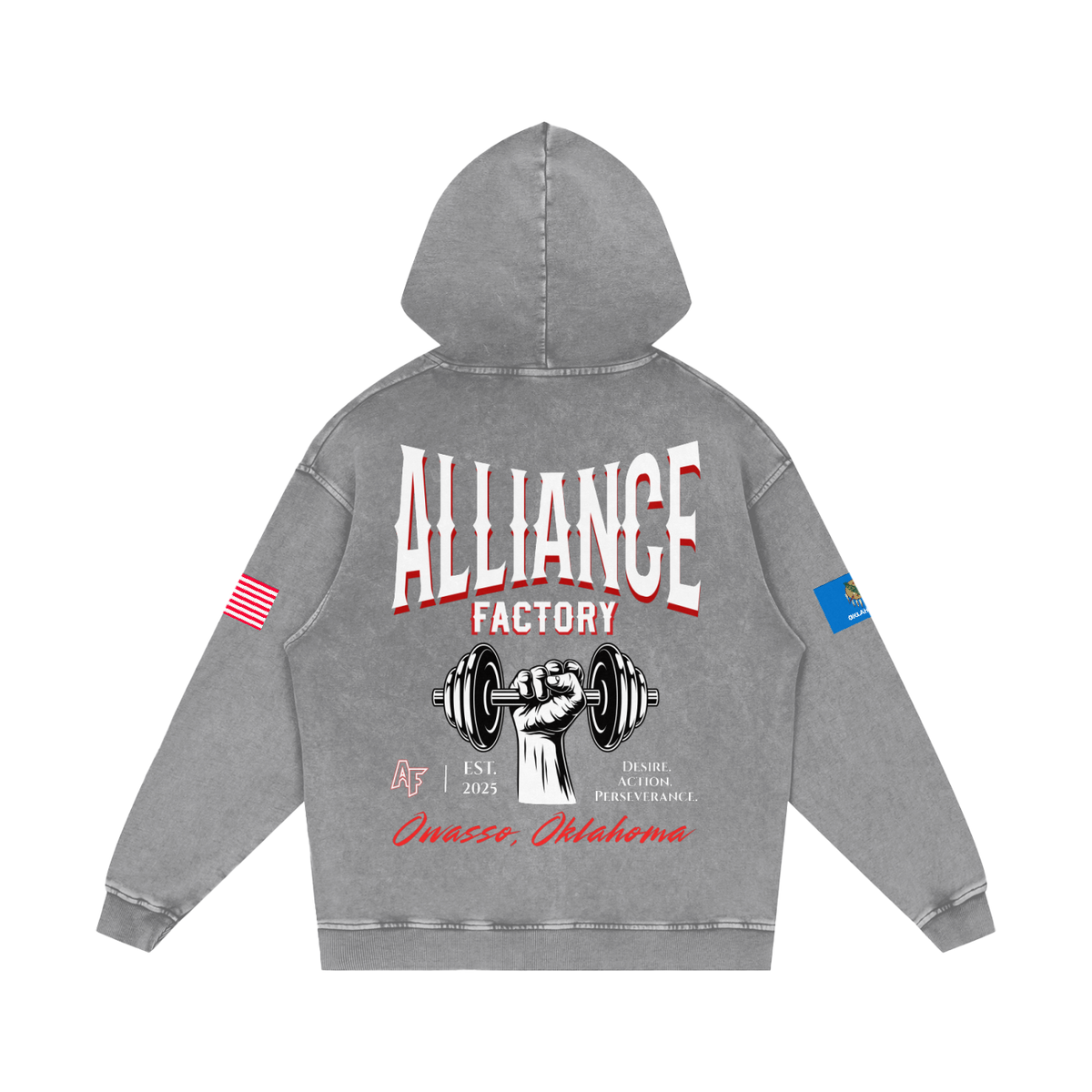Alliance Factory Snow Washed Loose Cotton Hoodie