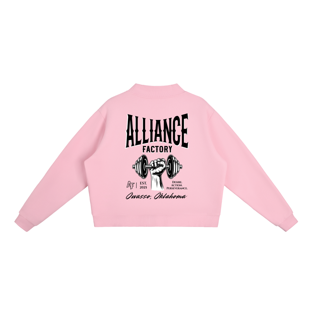 Essential Fleece Mock-Neck Crew Sweatshirt
